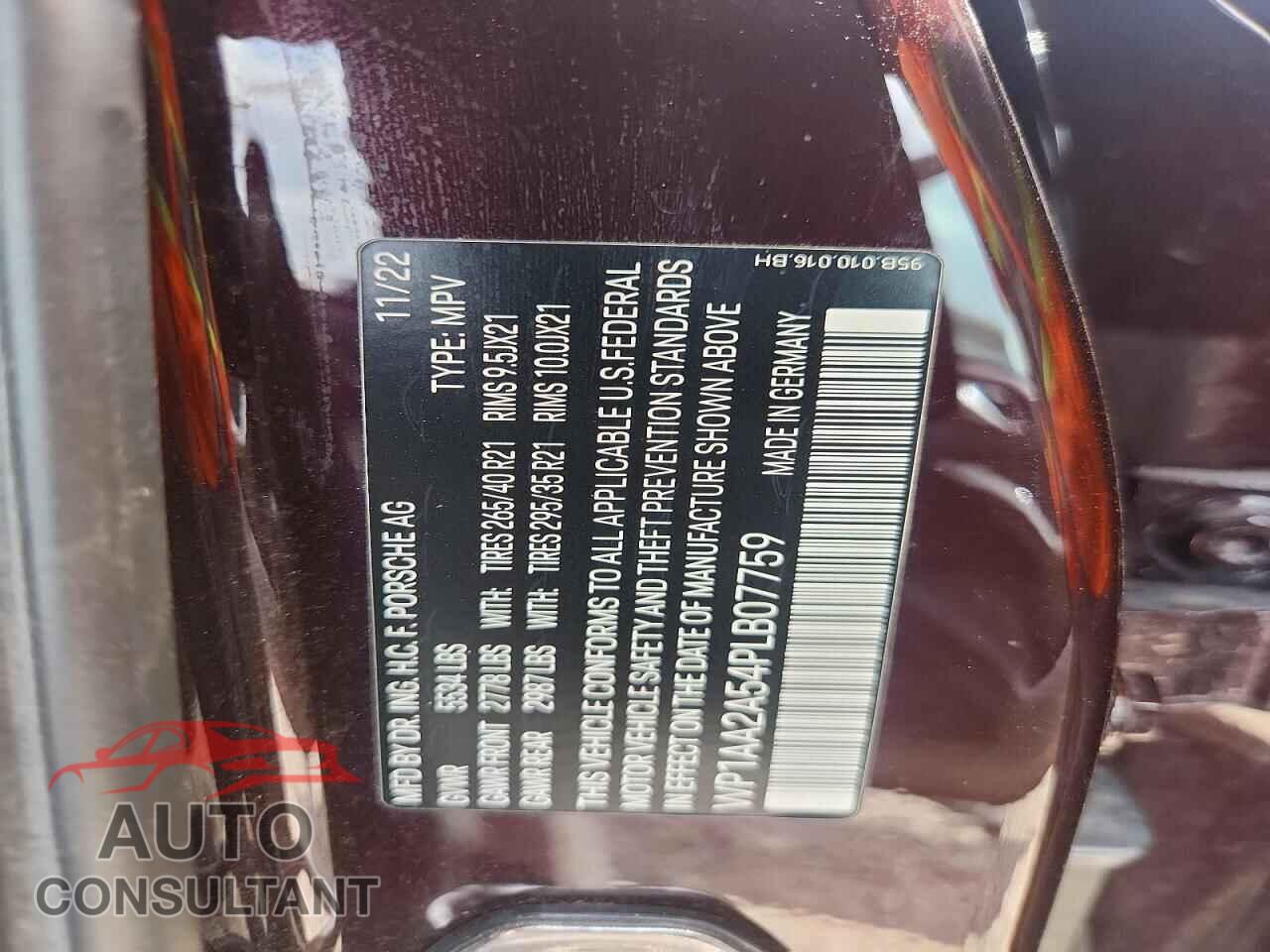 PORSCHE MACAN 2023 - WP1AA2A54PLB07759