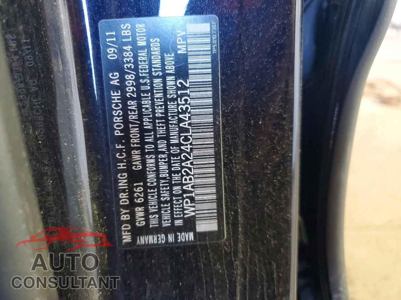 PORSCHE CAYENNE 2012 - WP1AB2A24CLA43512