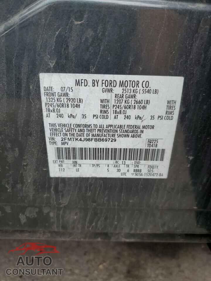 FORD EDGE 2015 - 2FMTK4J98FBB69729