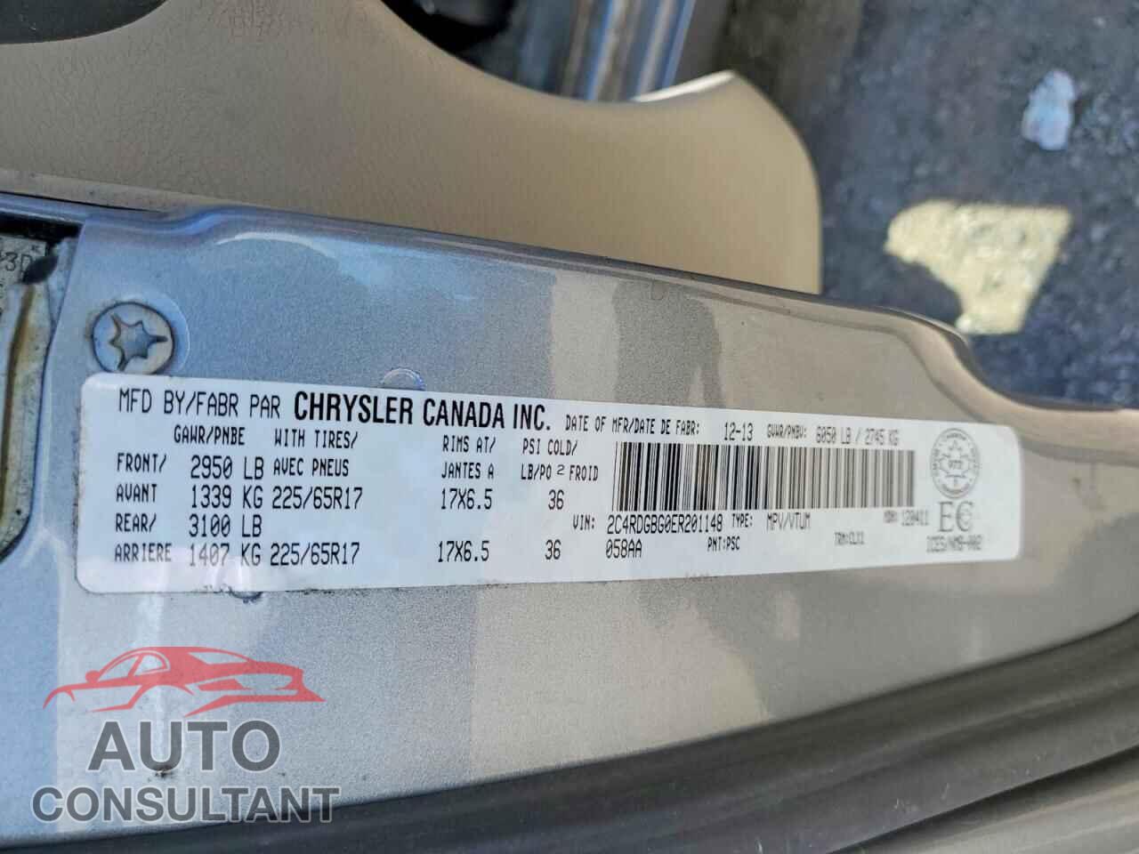 DODGE CARAVAN 2014 - 2C4RDGBG0ER201148