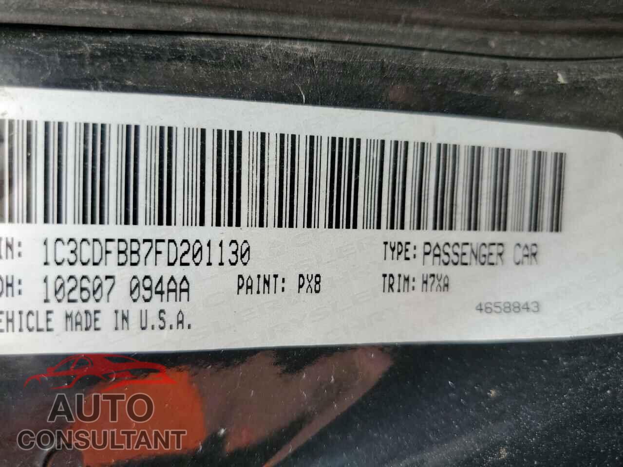 DODGE DART 2015 - 1C3CDFBB7FD201130