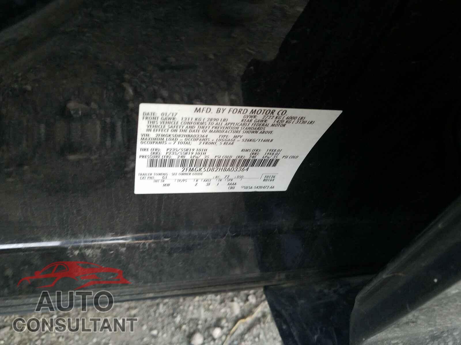 FORD FLEX 2017 - 2FMGK5D82HBA03364