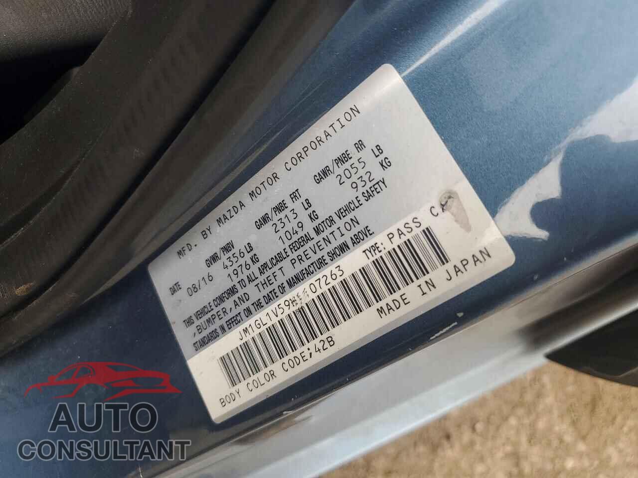 MAZDA 6 2017 - JM1GL1V59H1107263
