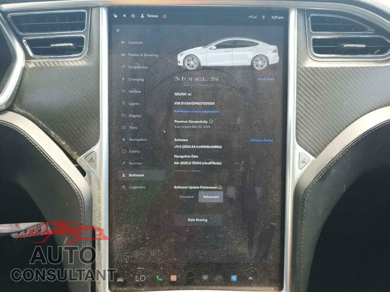 TESLA MODEL S 2012 - 5YJSA1DP6CFS01054