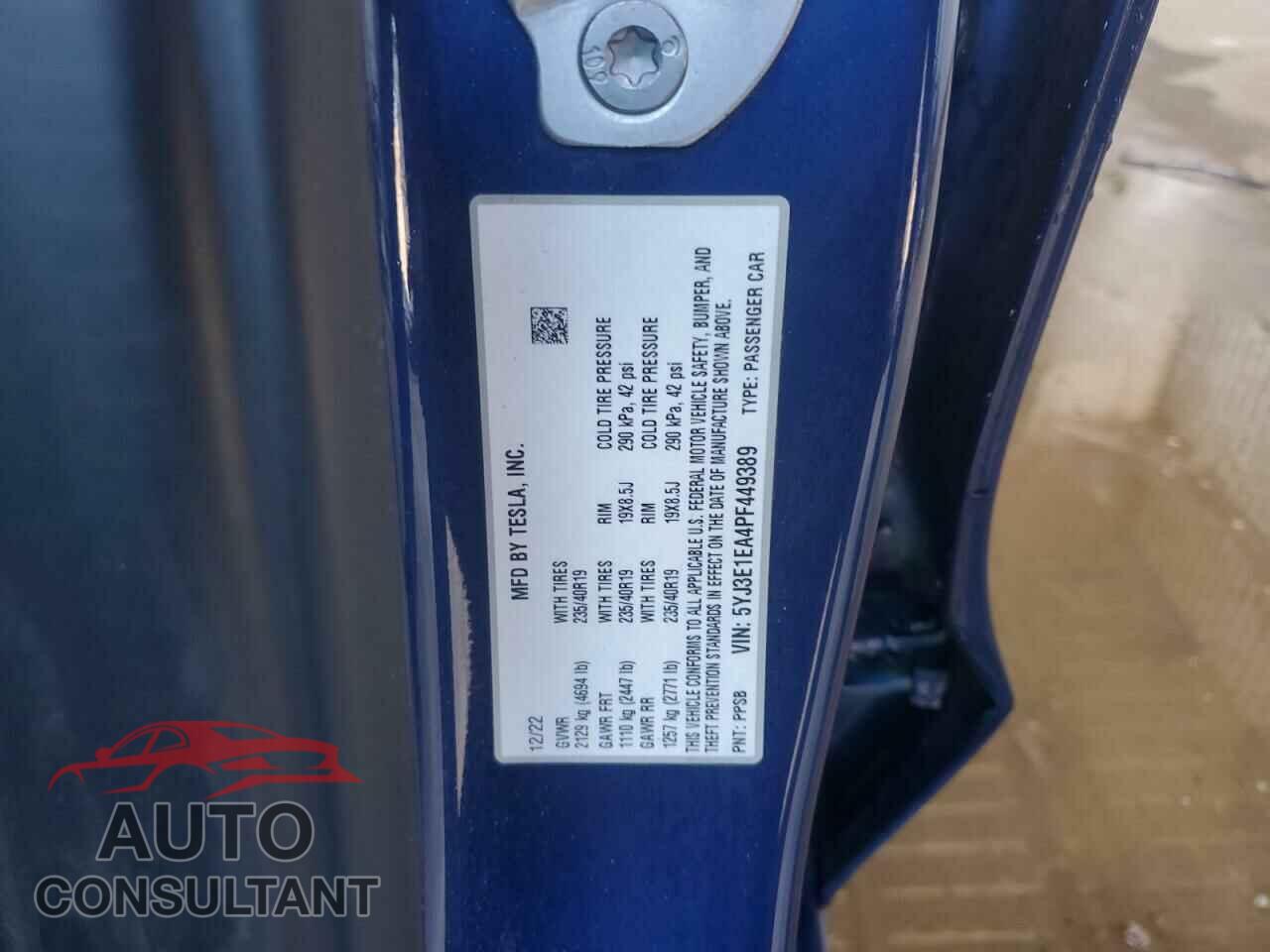 TESLA MODEL 3 2023 - 5YJ3E1EA4PF449389