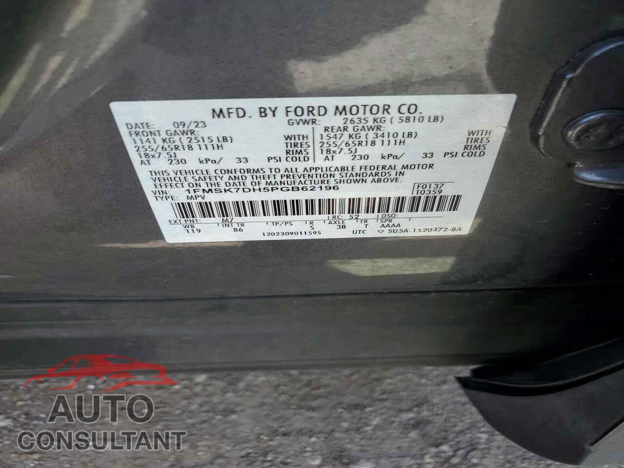 FORD EXPLORER 2023 - 1FMSK7DH5PGB62196