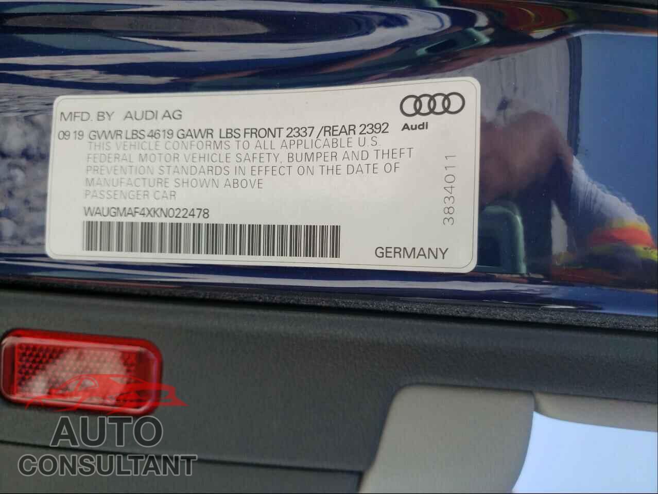 AUDI A4 2019 - WAUGMAF4XKN022478