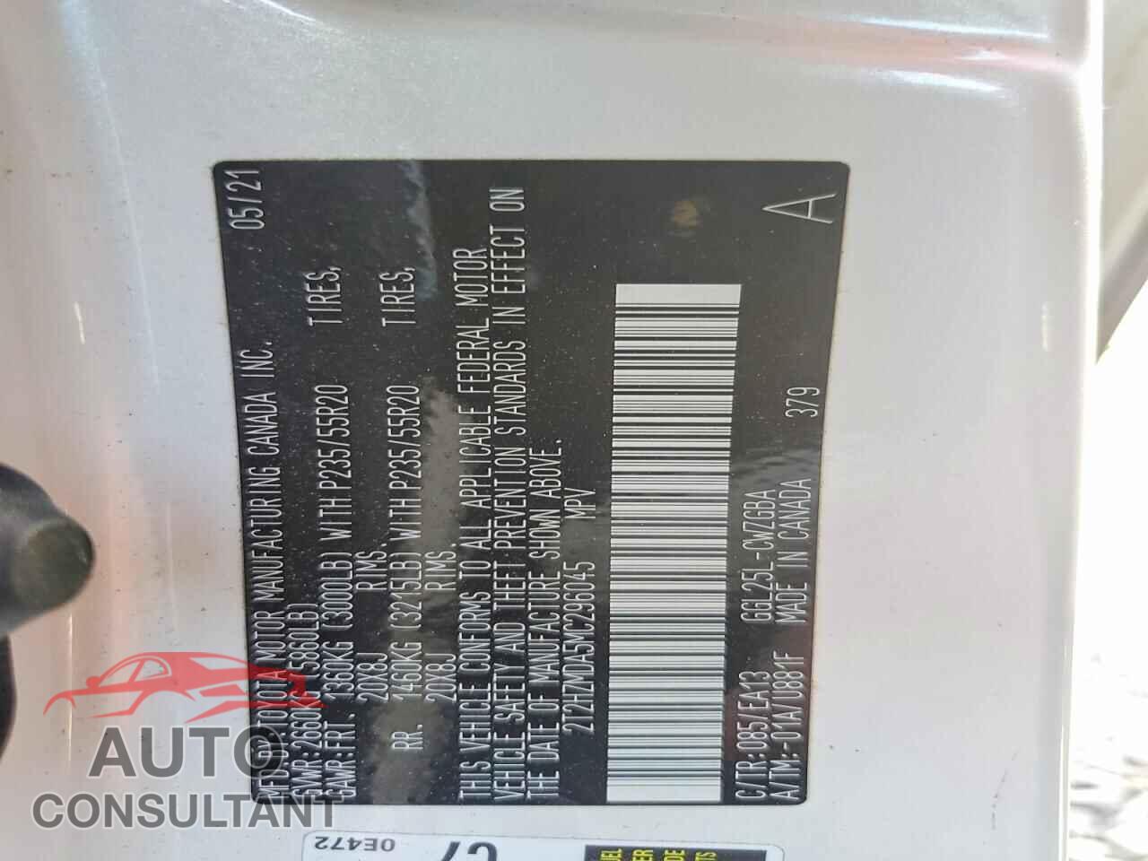 LEXUS RX350 2021 - 2T2HZMDA5MC296045