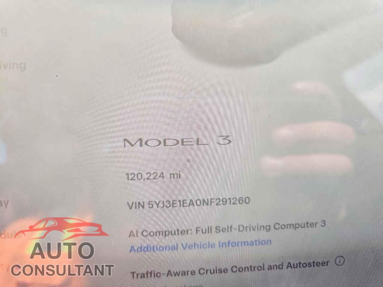 TESLA MODEL 3 2022 - 5YJ3E1EA0NF291260