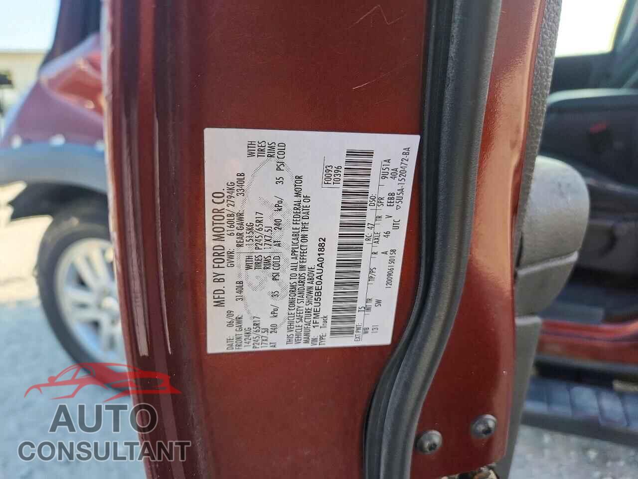 FORD EXPLORER 2010 - 1FMEU5BE0AUA01882