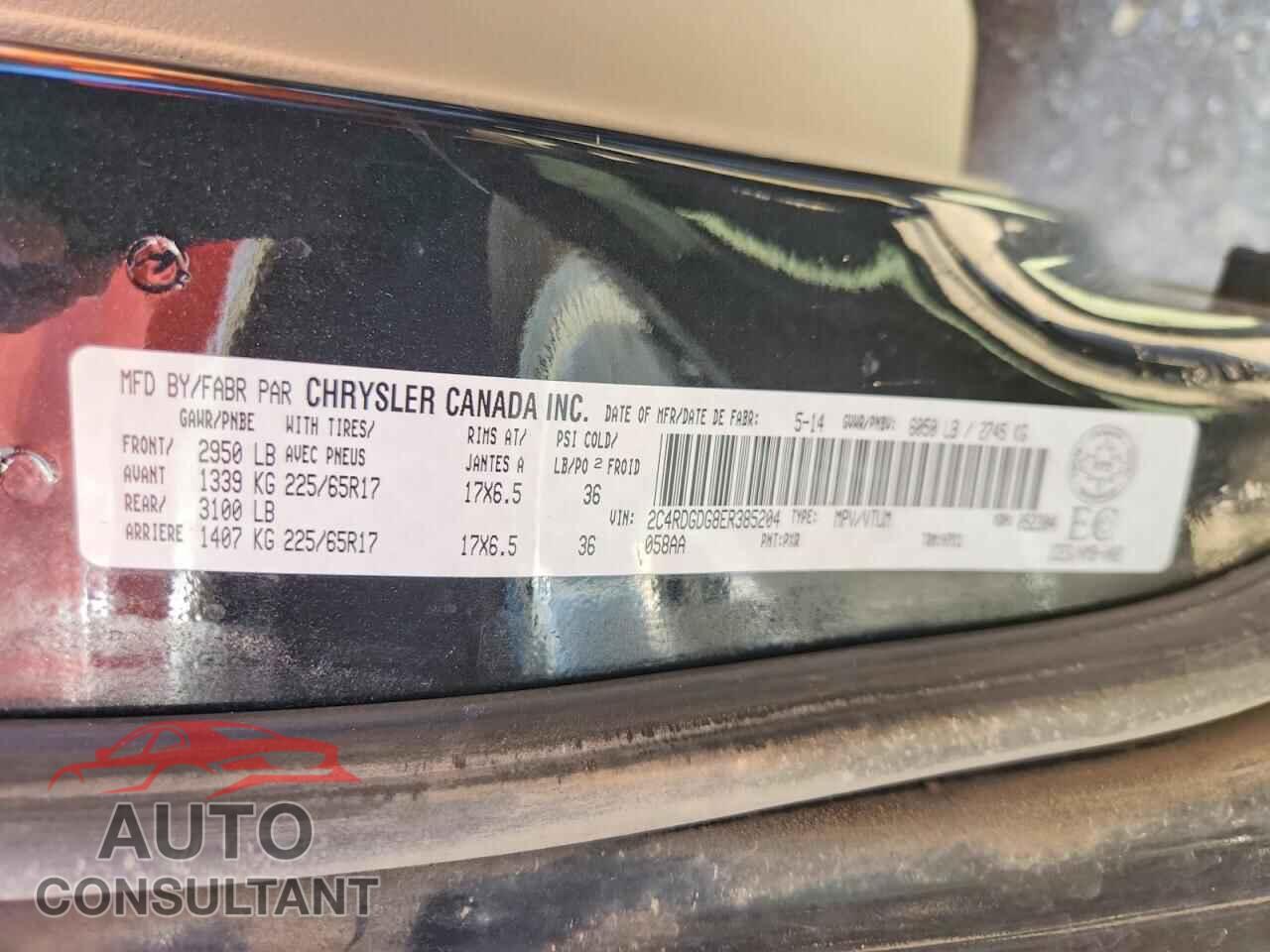 DODGE CARAVAN 2014 - 2C4RDGDG8ER385204