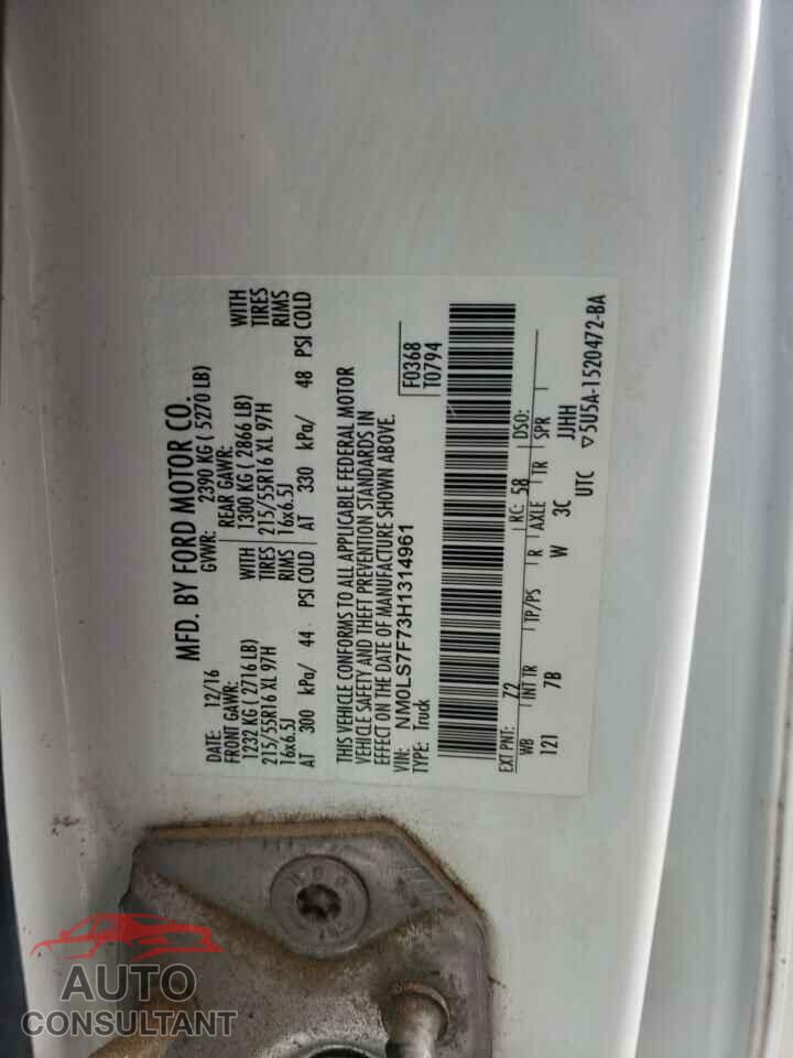 FORD TRANSIT 2017 - NM0LS7F73H1314961