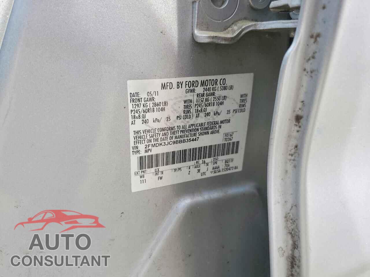 FORD EDGE 2011 - 2FMDK3JC9BBB35447
