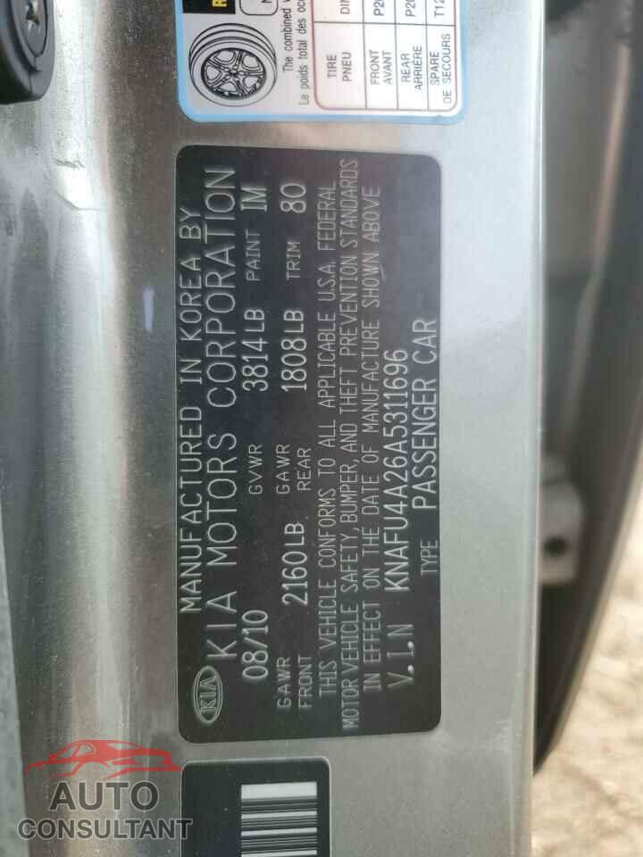 KIA FORTE 2010 - KNAFU4A26A5311696