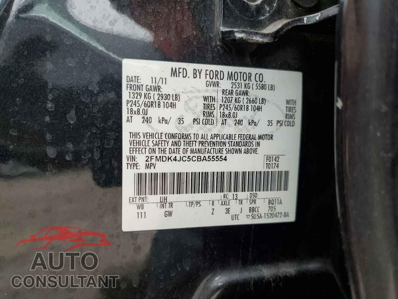 FORD EDGE 2012 - 2FMDK4JC5CBA55554