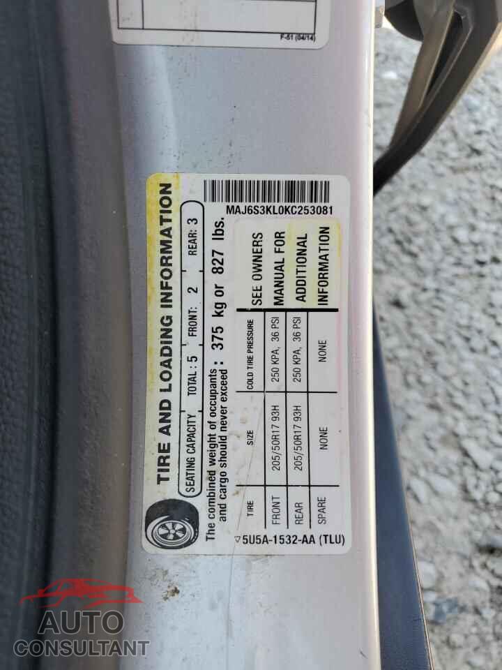 FORD ECOSPORT 2019 - MAJ6S3KL0KC253081