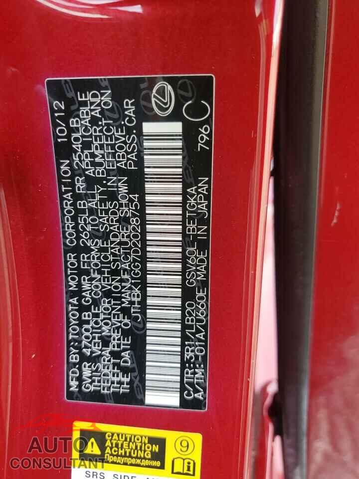 LEXUS ES350 2013 - JTHBK1GG7D2028754