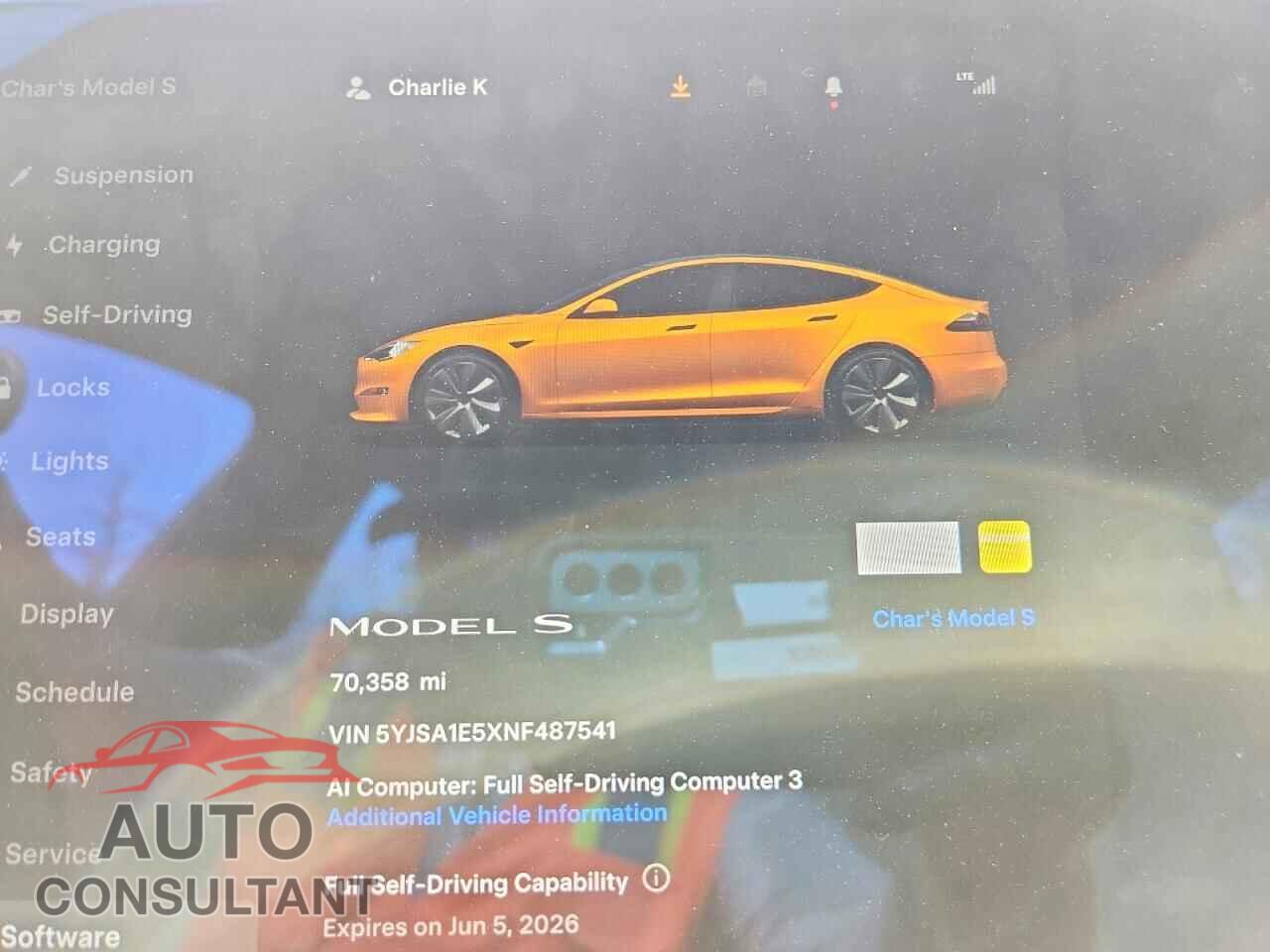 TESLA MODEL S 2022 - 5YJSA1E5XNF487541