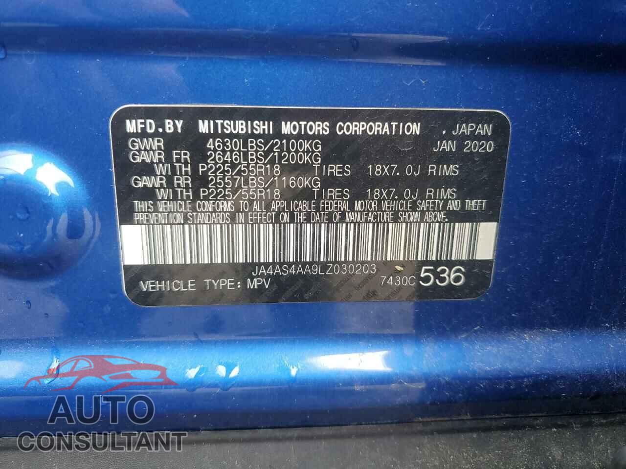 MITSUBISHI ECLIPSE 2020 - JA4AS4AA9LZ030203