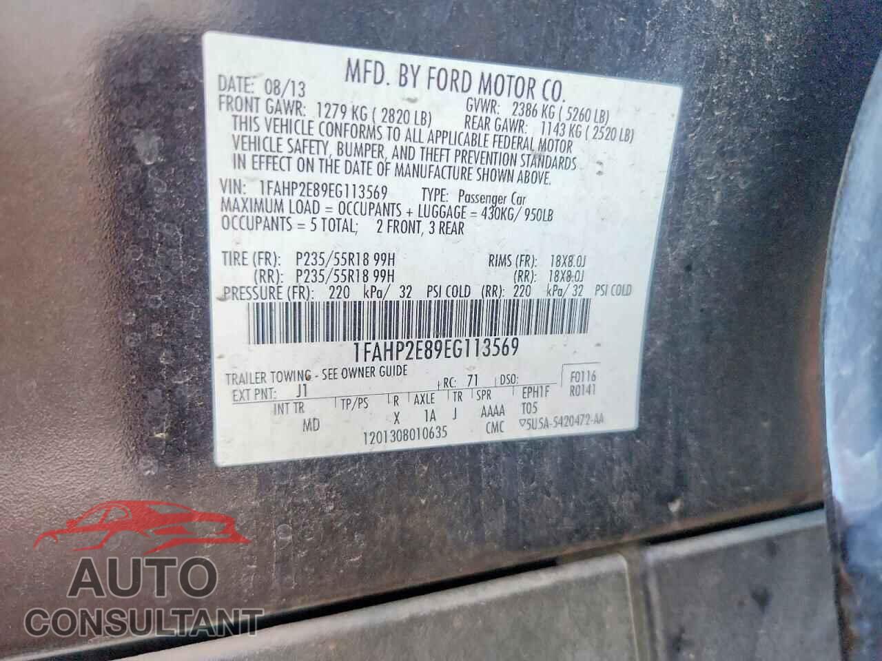 FORD TAURUS 2014 - 1FAHP2E89EG113569