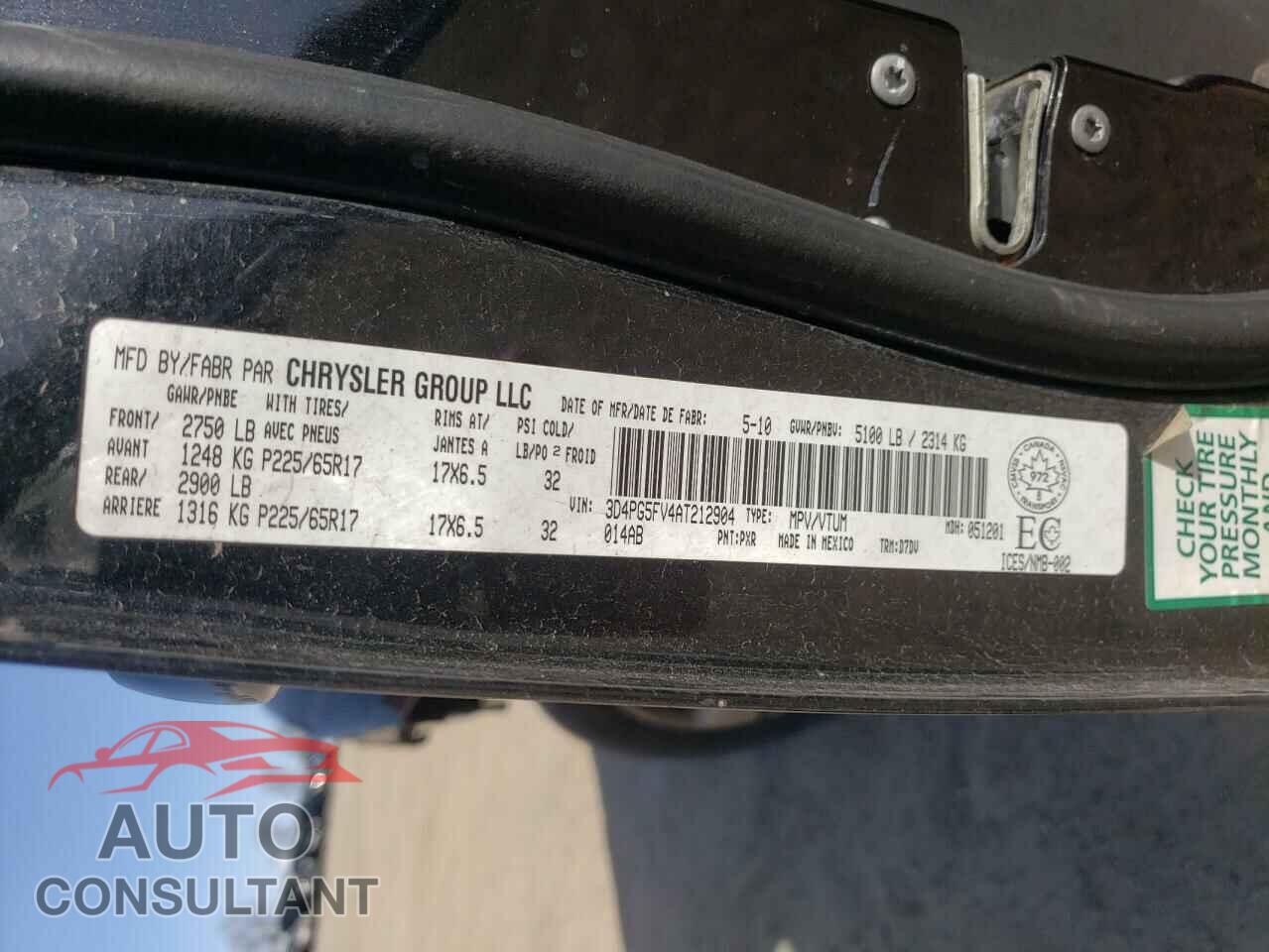DODGE JOURNEY 2010 - 3D4PG5FV4AT212904