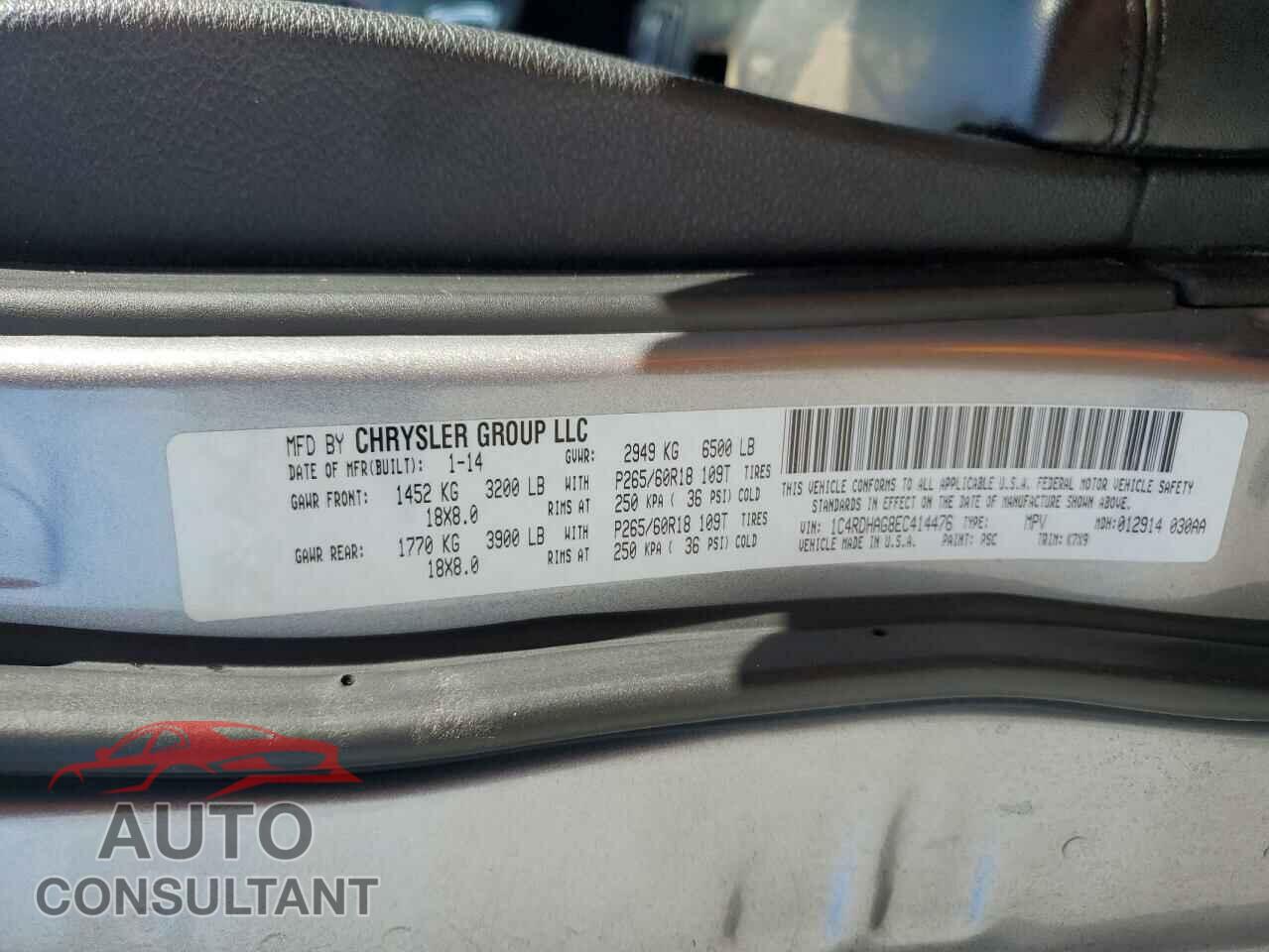 DODGE DURANGO 2014 - 1C4RDHAG8EC414476