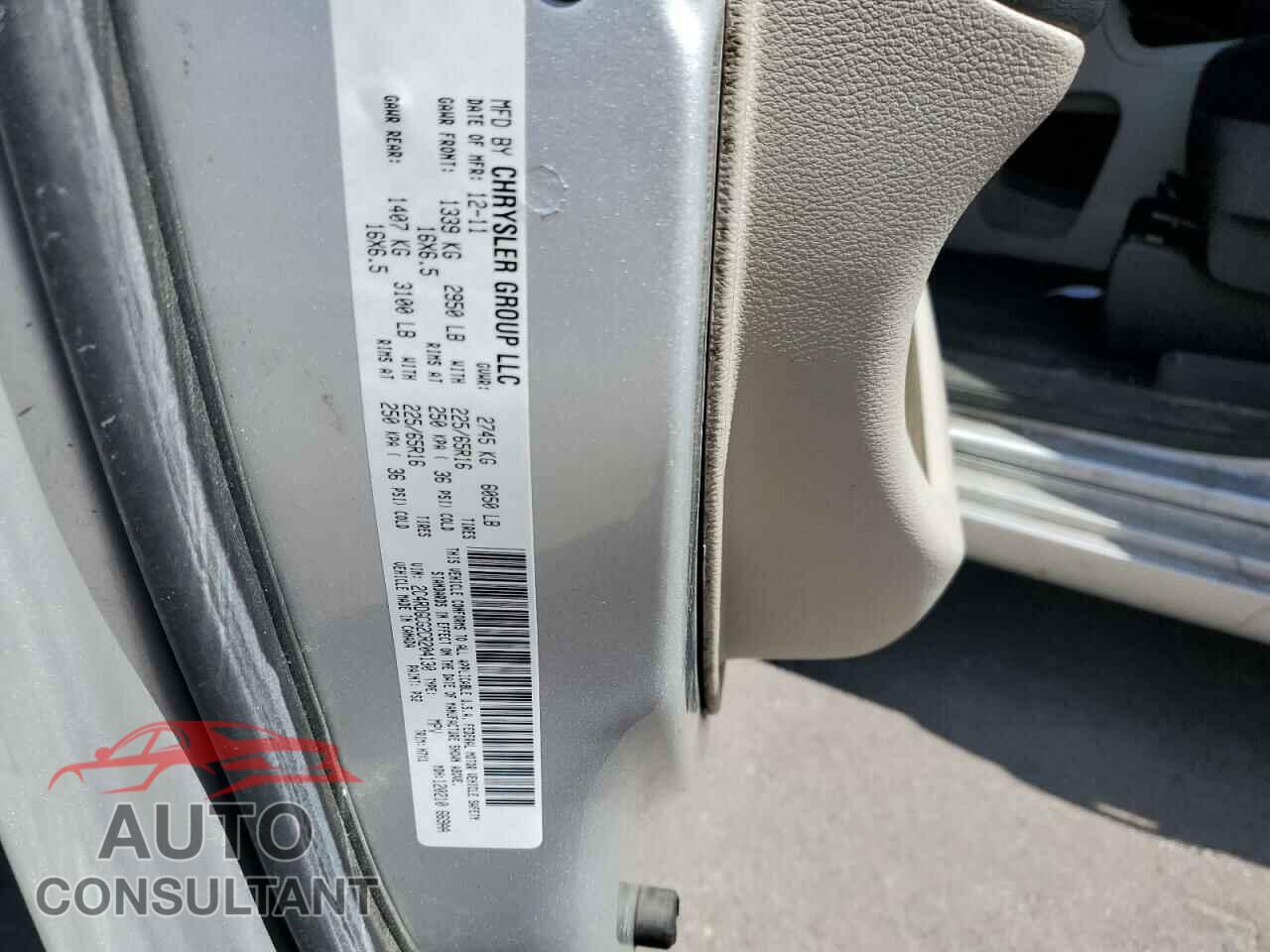 DODGE CARAVAN 2012 - 2C4RDGCG2CR204130