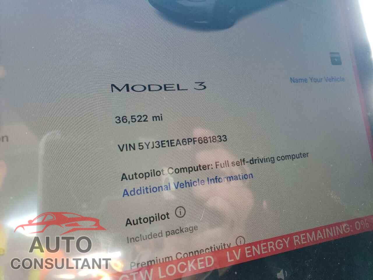 TESLA MODEL 3 2023 - 5YJ3E1EA6PF681833