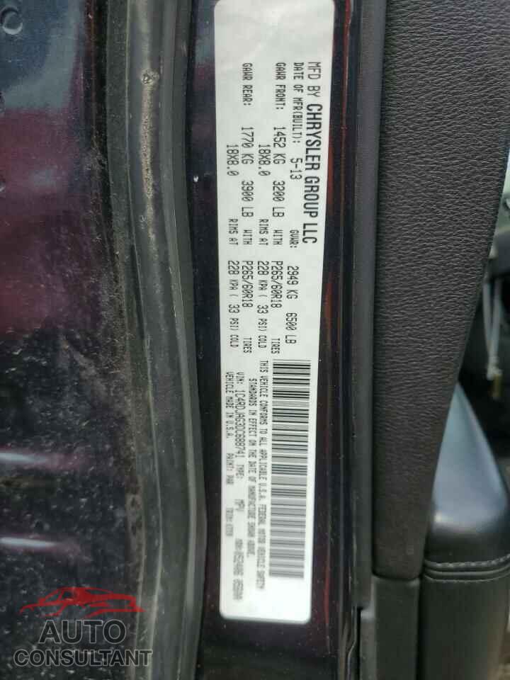 DODGE DURANGO 2013 - 1C4RDJAG3DC688741