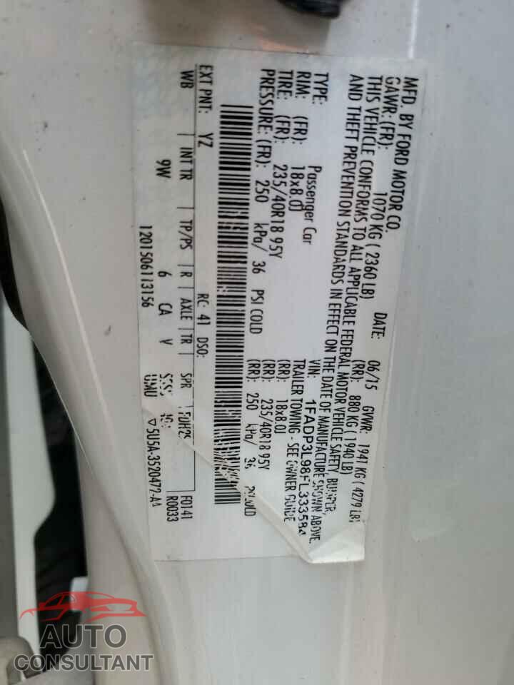 FORD FOCUS 2015 - 1FADP3L98FL333584