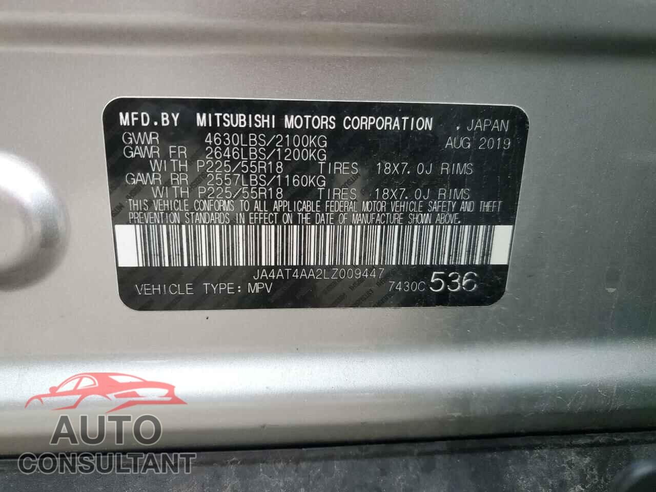 MITSUBISHI ECLIPSE 2020 - JA4AT4AA2LZ009447