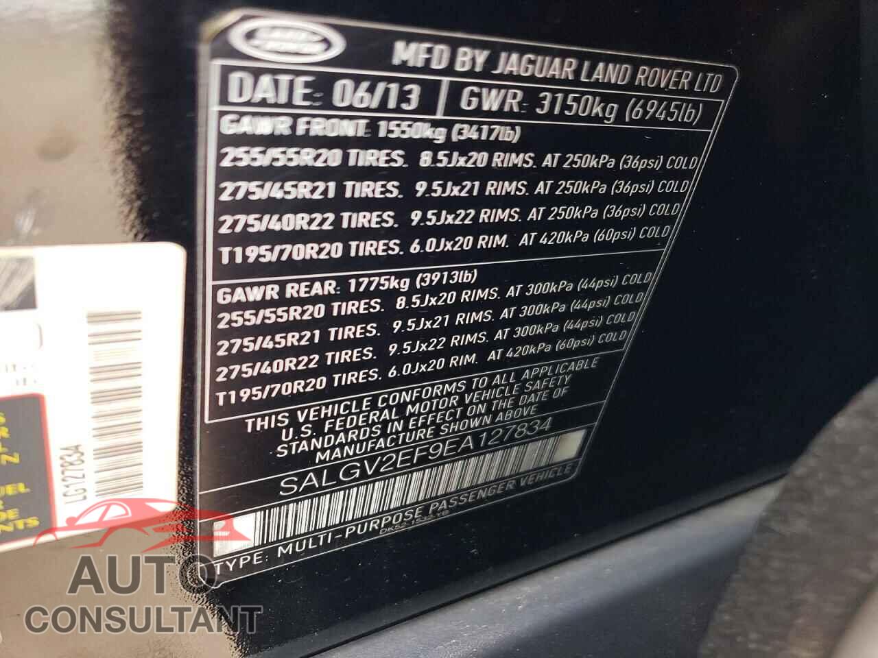 LAND ROVER RANGEROVER 2014 - SALGV2EF9EA127834
