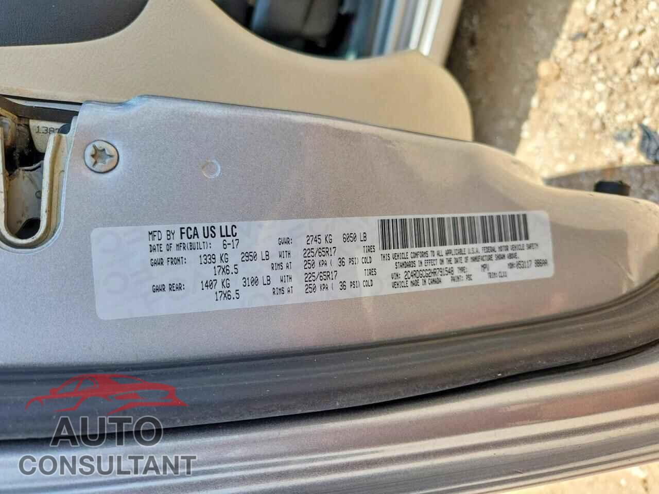DODGE CARAVAN 2017 - 2C4RDGCG2HR791548