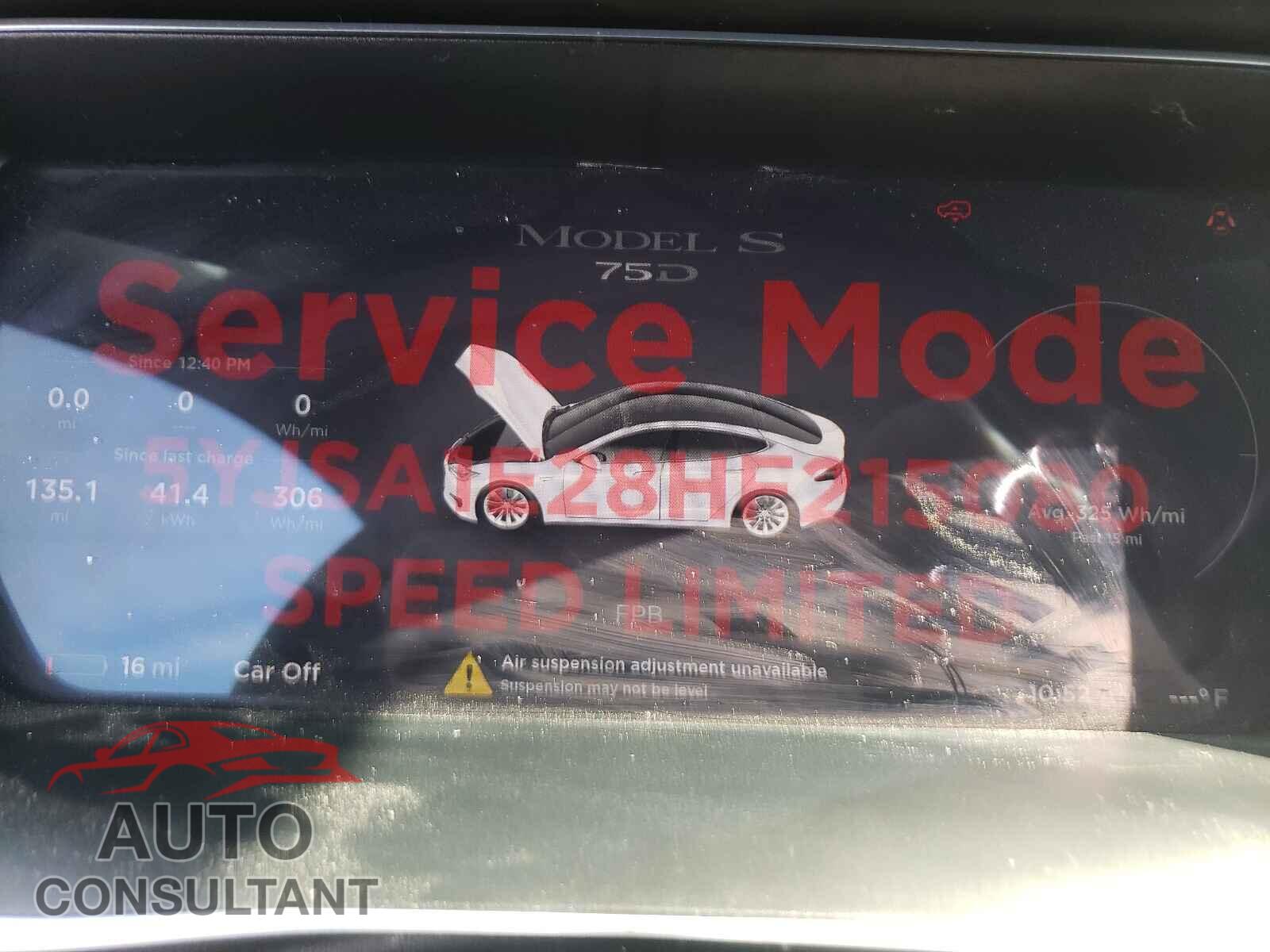TESLA MODEL S 2017 - 5YJSA1E28HF215080