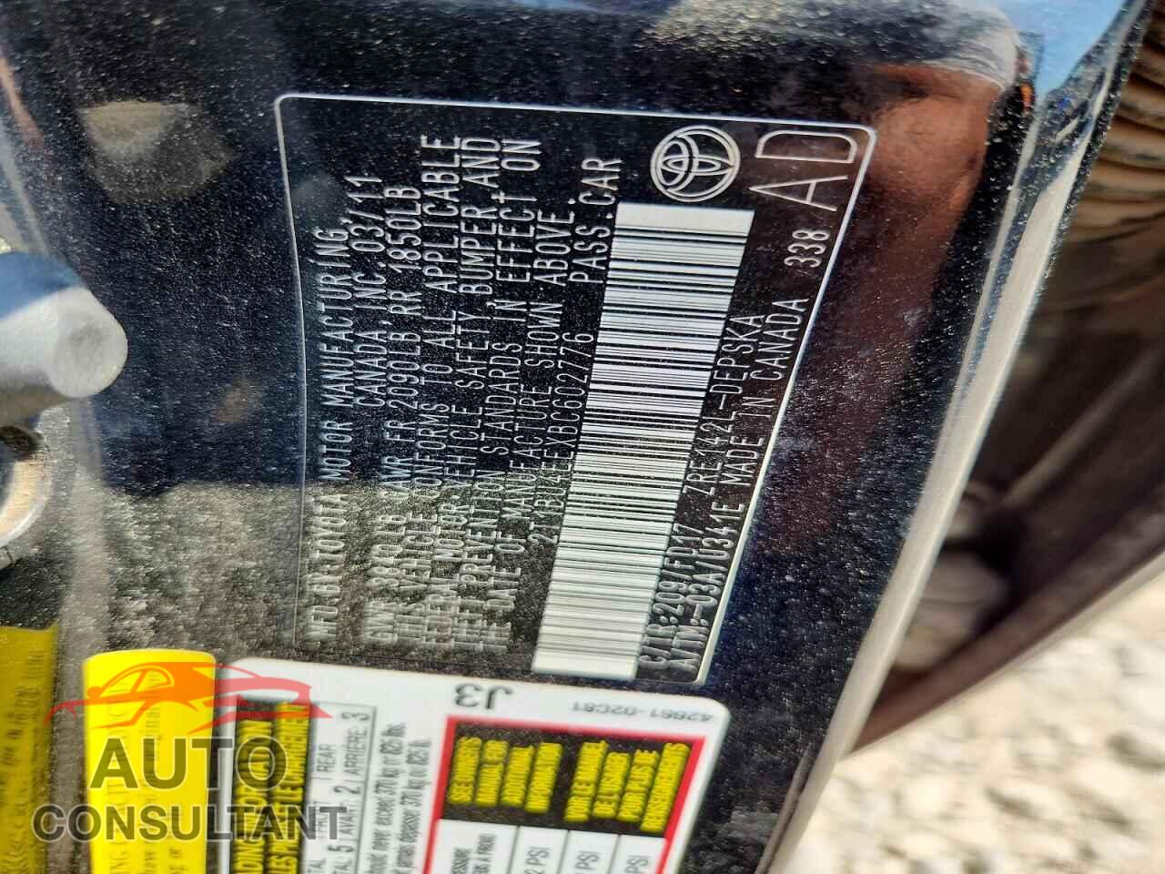 TOYOTA COROLLA 2011 - 2T1BU4EEXBC602776
