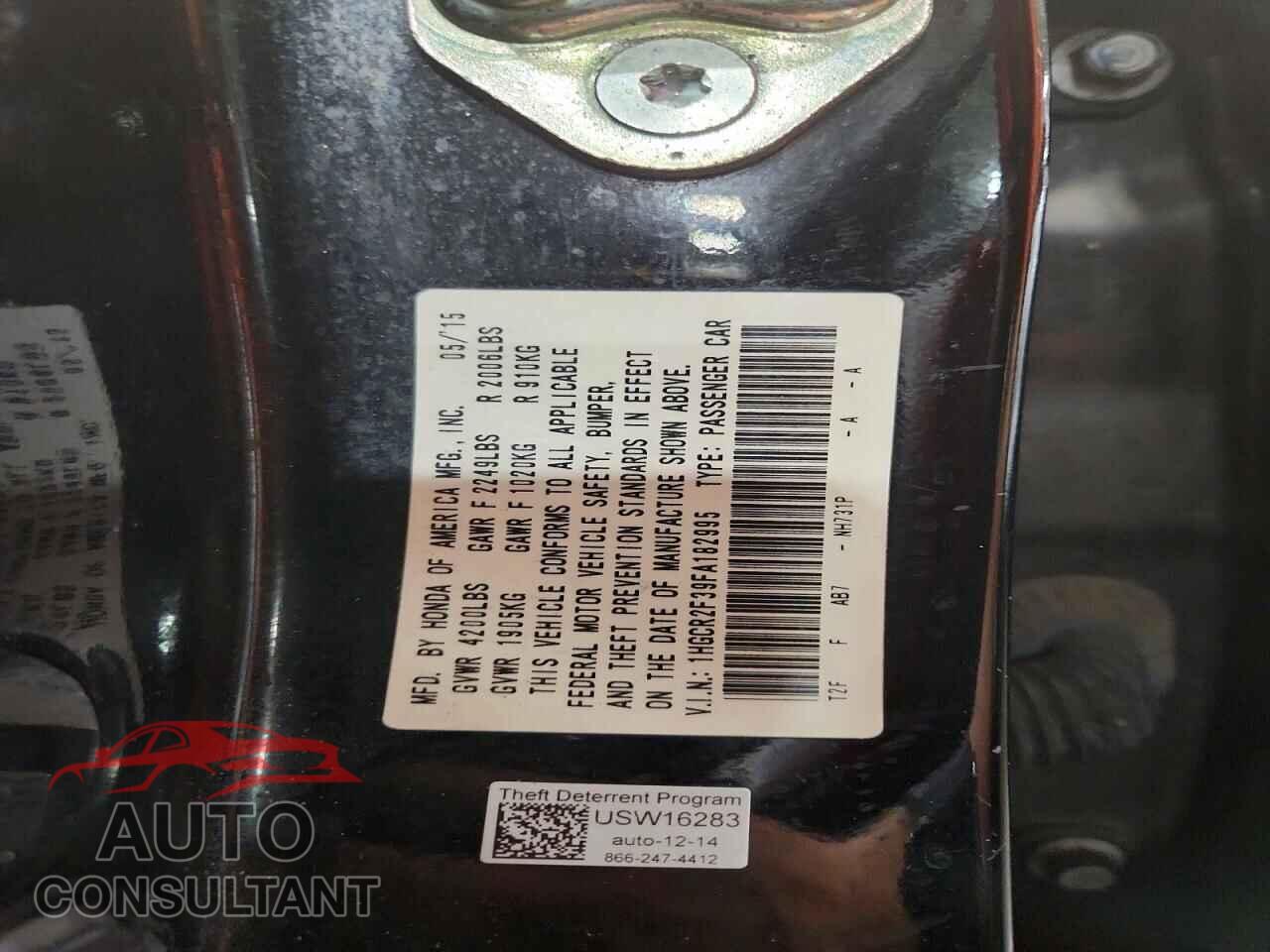 HONDA ACCORD 2015 - 1HGCR2F39FA182995