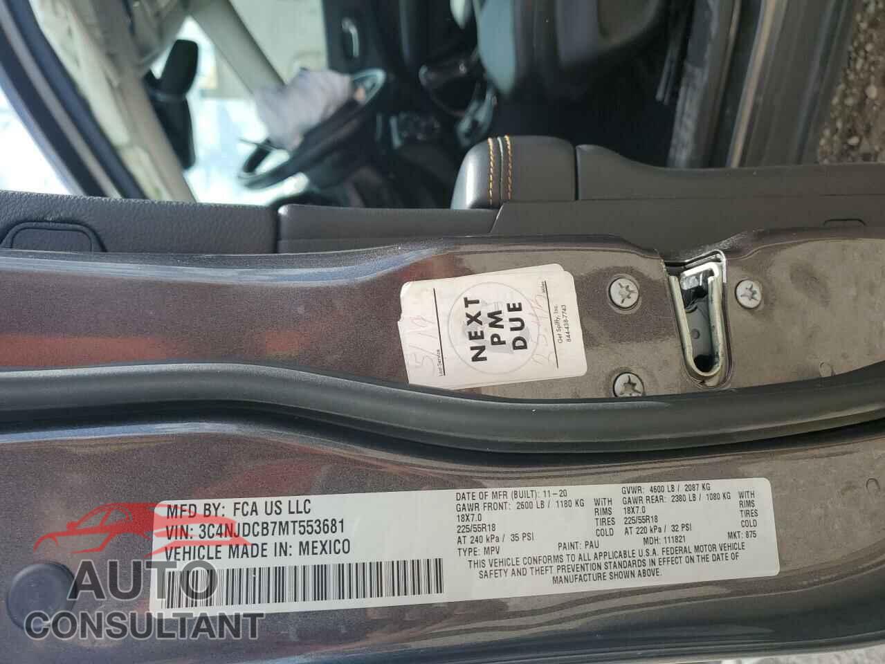 JEEP COMPASS 2021 - 3C4NJDCB7MT553681