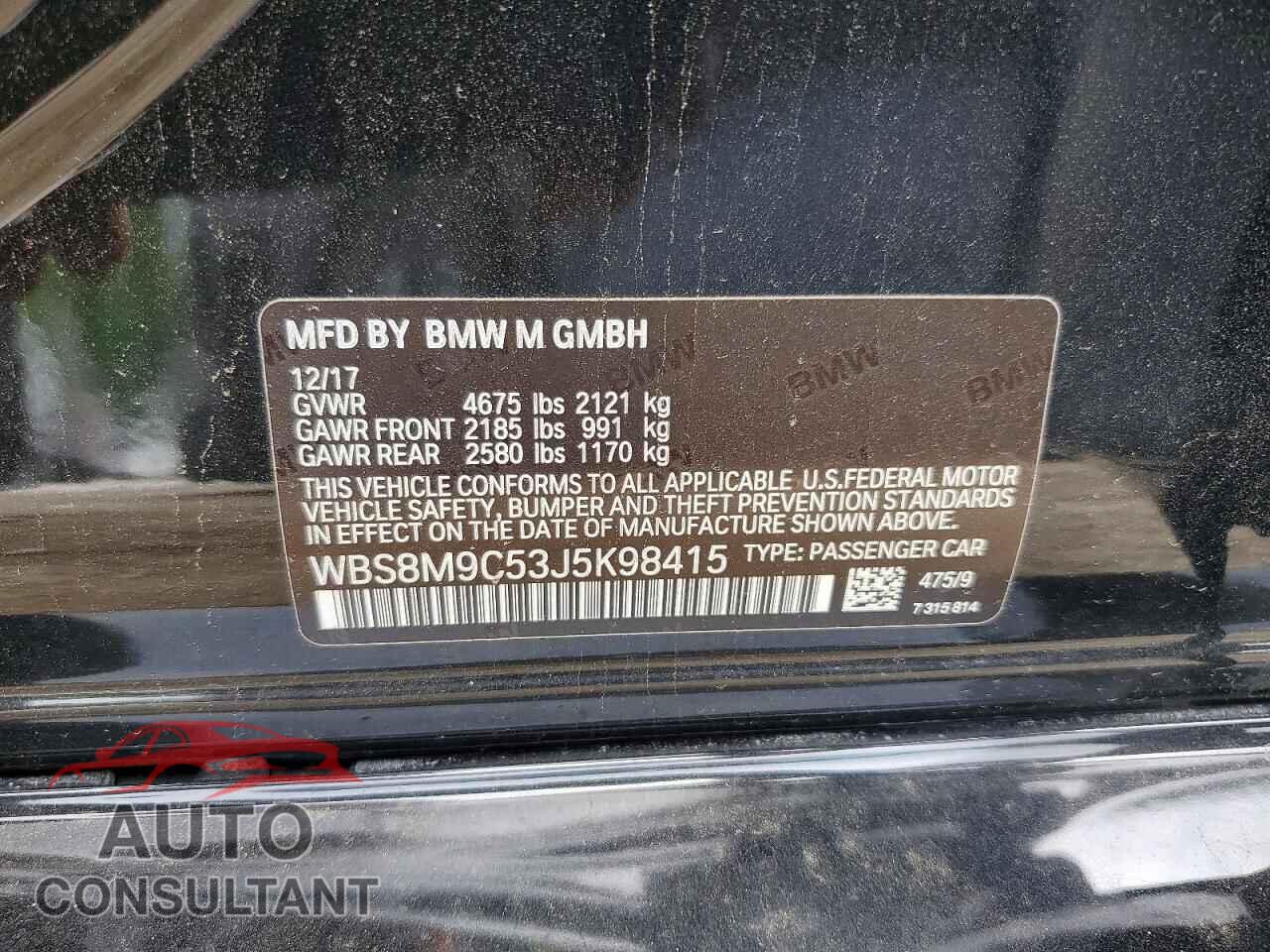 BMW M3 2018 - WBS8M9C53J5K98415