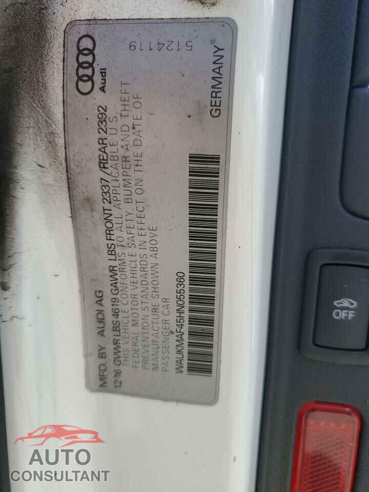 AUDI A4 2017 - WAUKMAF45HN055360