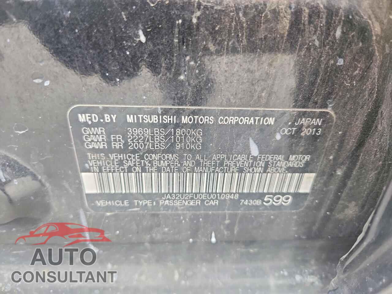 MITSUBISHI LANCER 2014 - JA32U2FU0EU010948