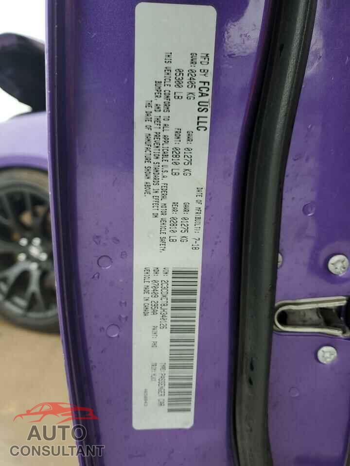 DODGE CHARGER 2018 - 2C3CDXCT8JH340126