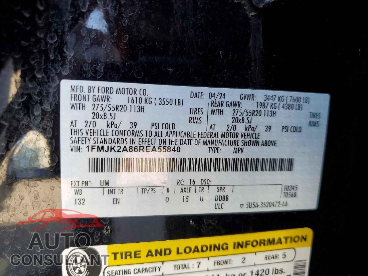 FORD EXPEDITION 2024 - 1FMJK2A86REA55840