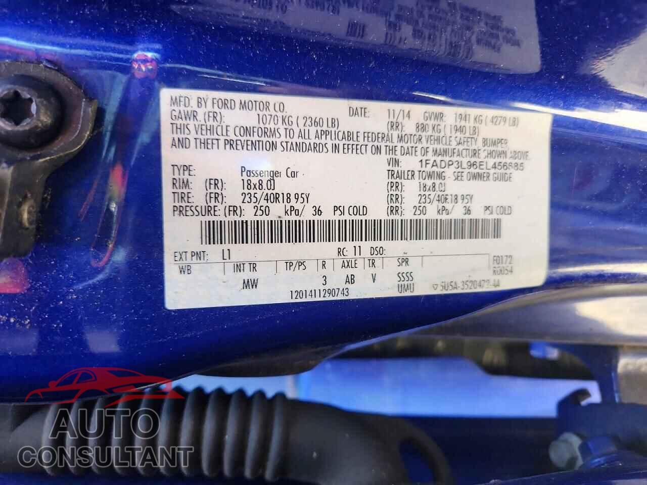 FORD FOCUS 2014 - 1FADP3L96EL456685