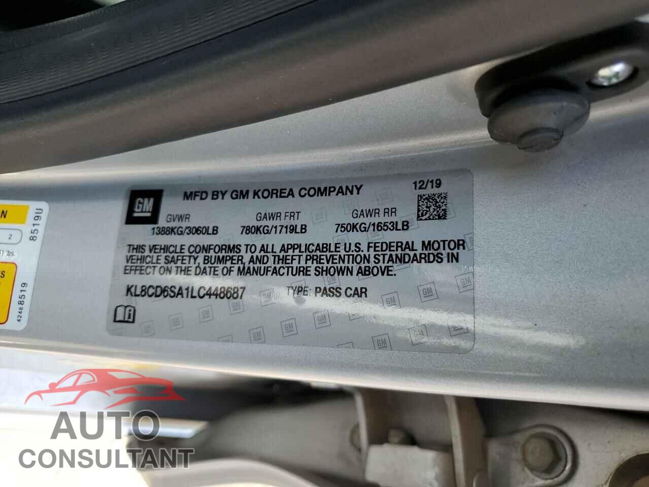 CHEVROLET SPARK 2020 - KL8CD6SA1LC448687