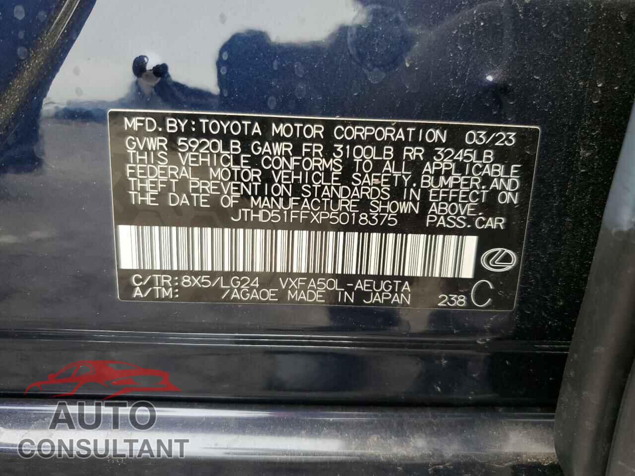 LEXUS LS500 2023 - JTHD51FFXP5018375