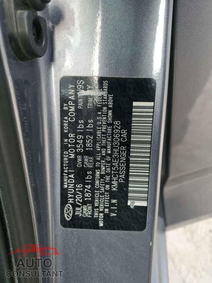 HYUNDAI ACCENT 2017 - KMHCT5AE3HU306928