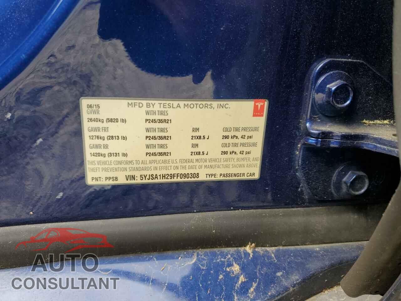 TESLA MODEL S 2015 - 5YJSA1H29FF090308