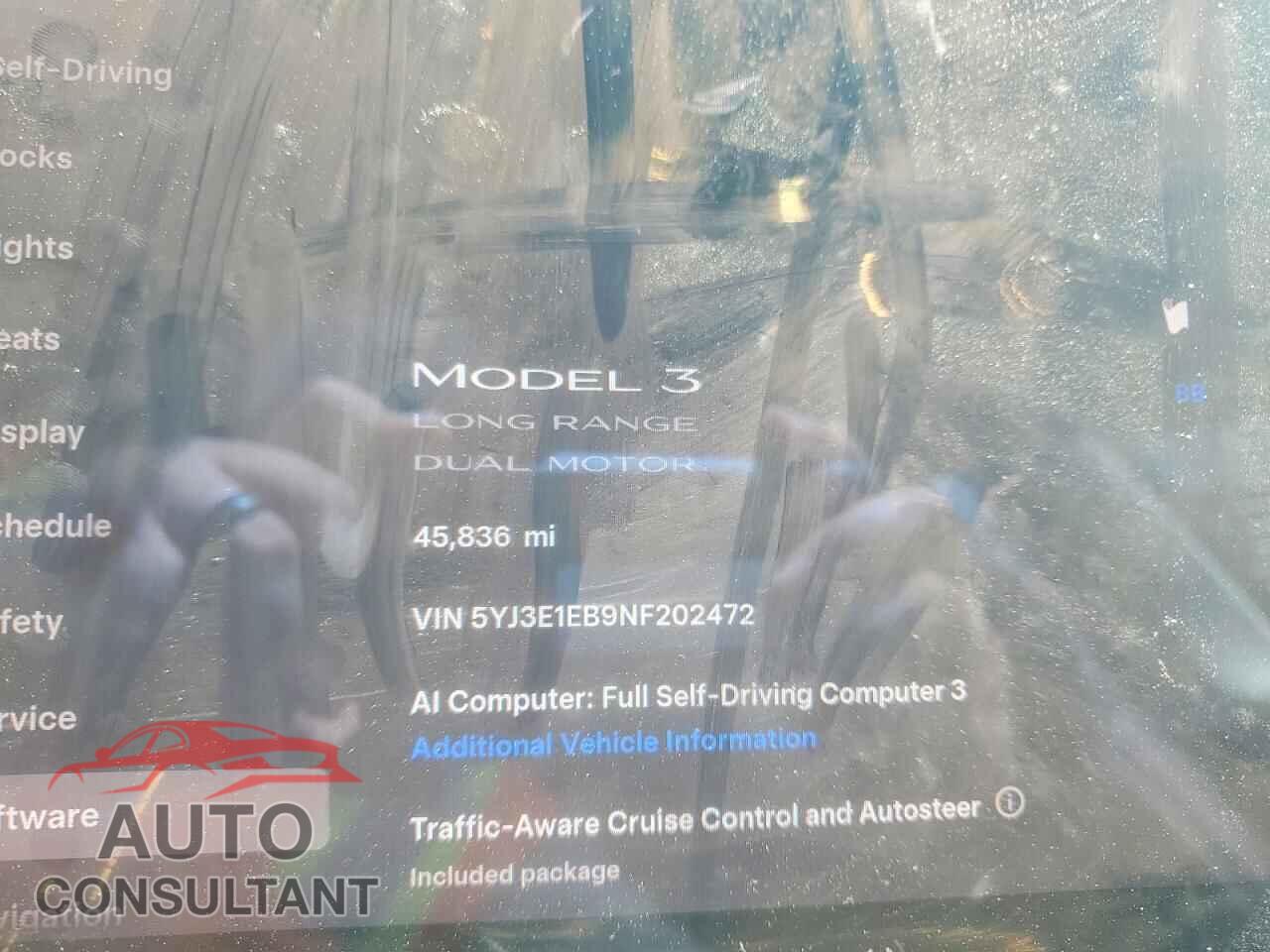 TESLA MODEL 3 2022 - 5YJ3E1EB9NF202472