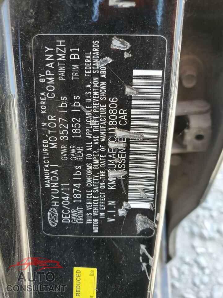 HYUNDAI ACCENT 2012 - KMHCU4AE4CU180806