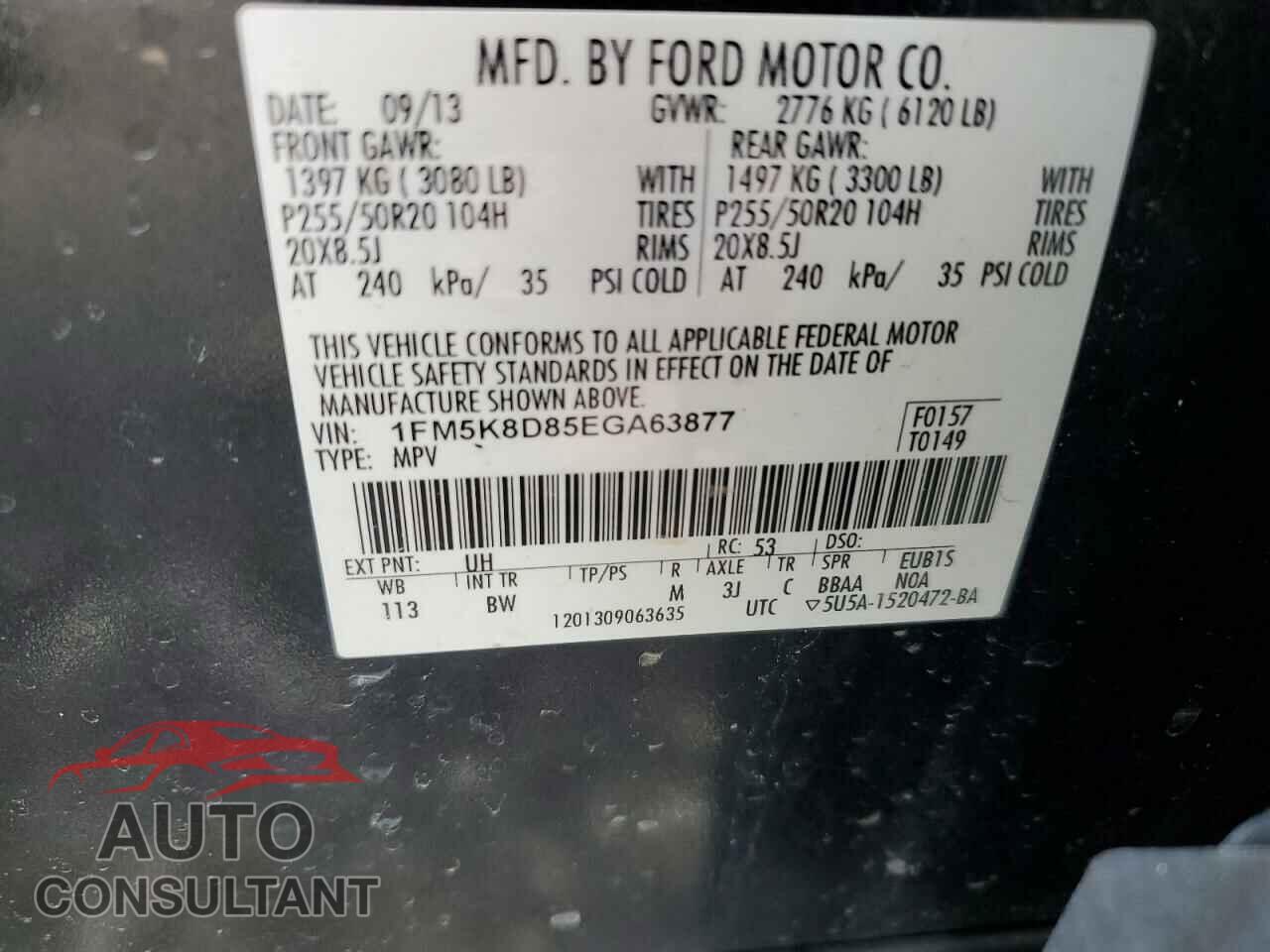 FORD EXPLORER 2014 - 1FM5K8D85EGA63877